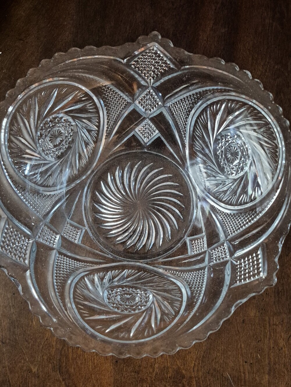 Vintage Clear Pressed Glass Decorative Bowl